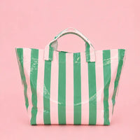 Colorful Stripe Wipeable Tote Bag