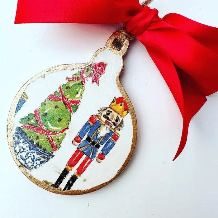 Chinoiserie Tree & Nutcracker Bauble Ornament