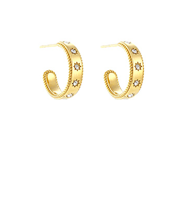 Crystal Studded Metal Hoops