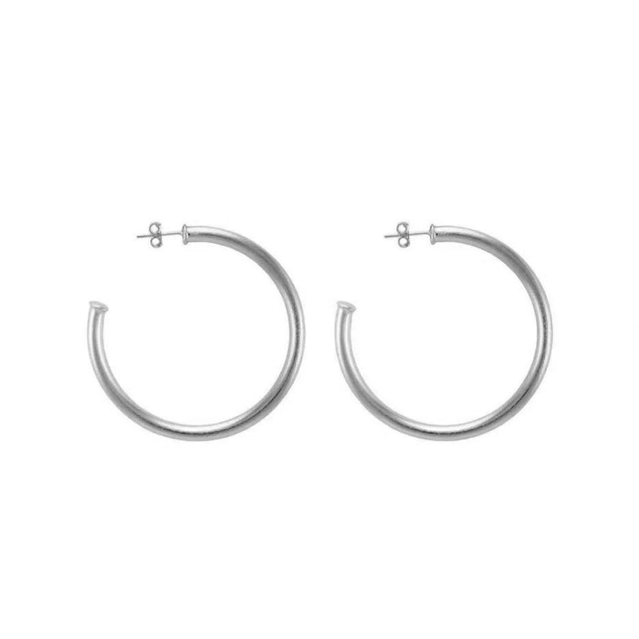 Sheila Fajl Brushed Silver Petite Everybody's Favorite Hoops