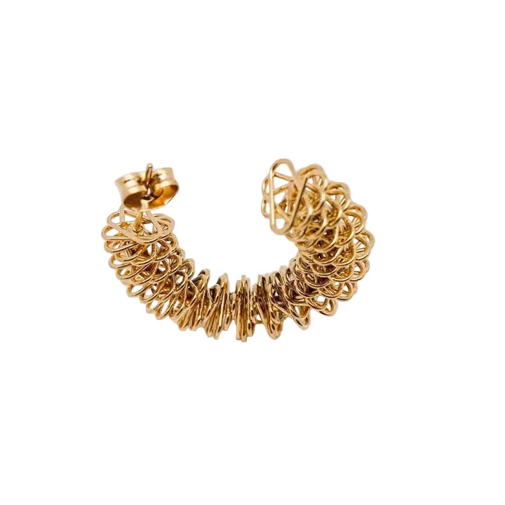 18K Gold Plated Stainless Steel Spring Hoop Earrings