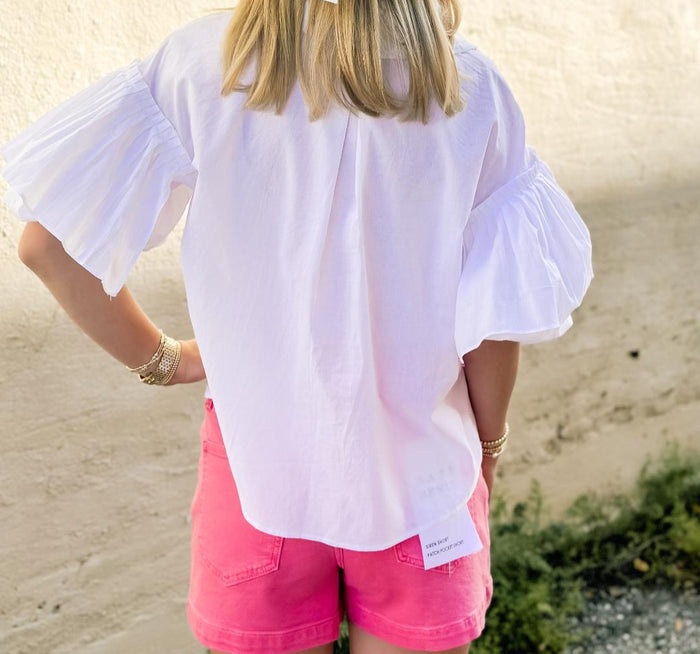 Solid Ruffle Novelty Top