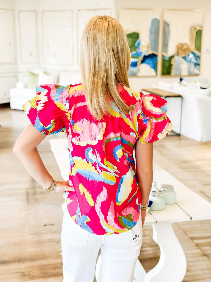 The Wren Paisley Ikat Top