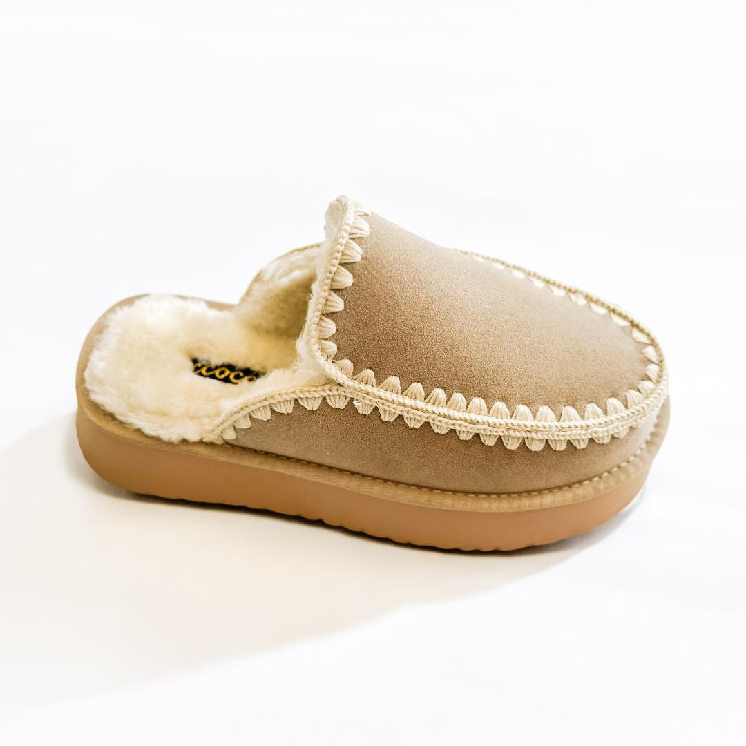 The Amber Slipper in Taupe