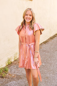 The Aly Dress in Rose Gold