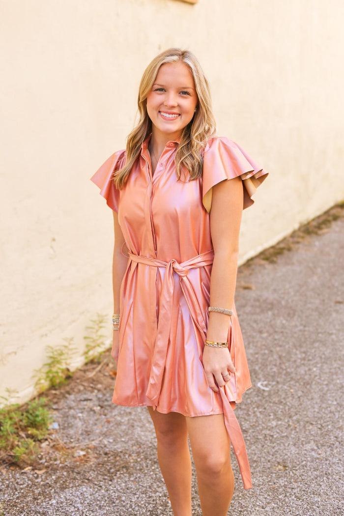 The Aly Dress in Rose Gold