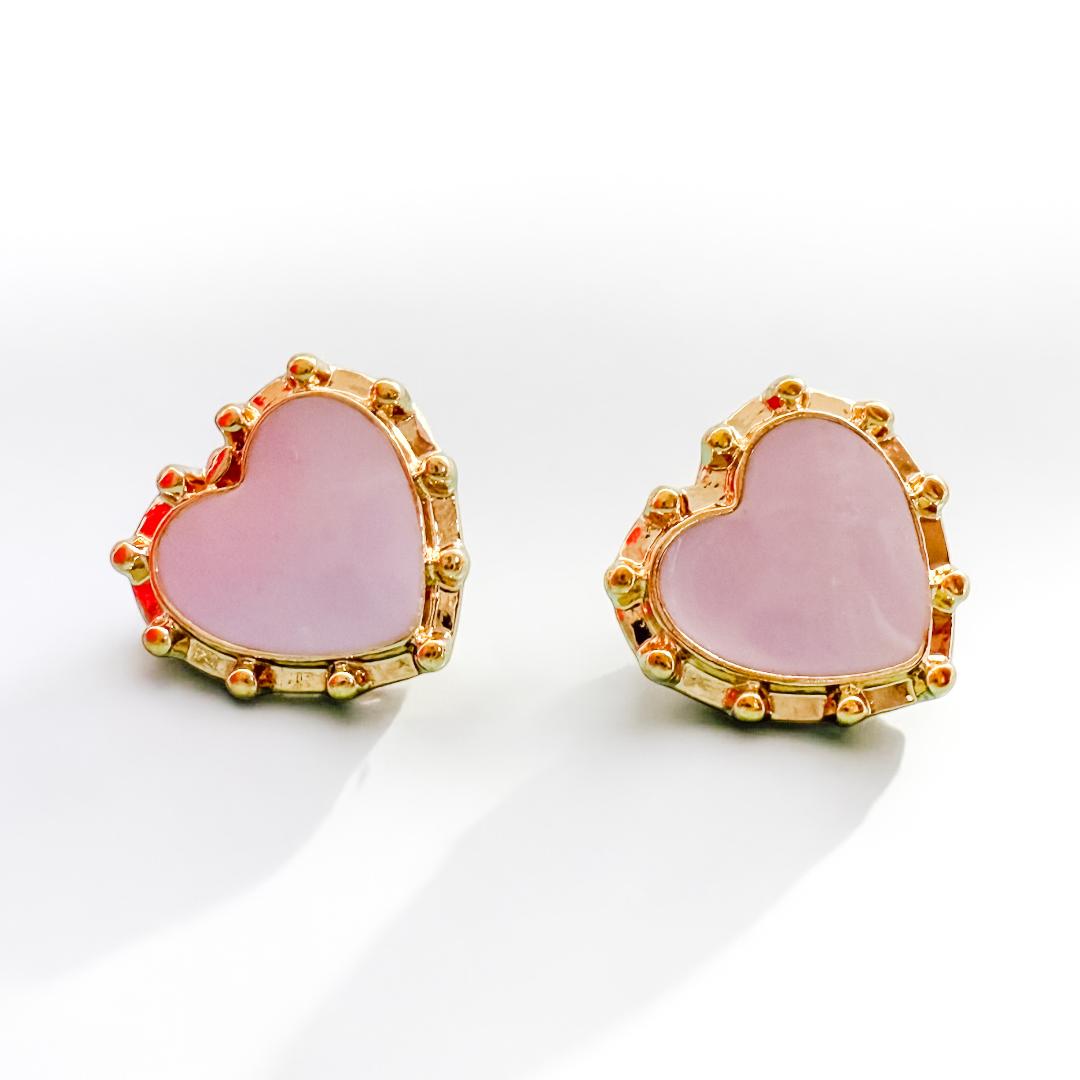 Epoxy Colored Heart Studs