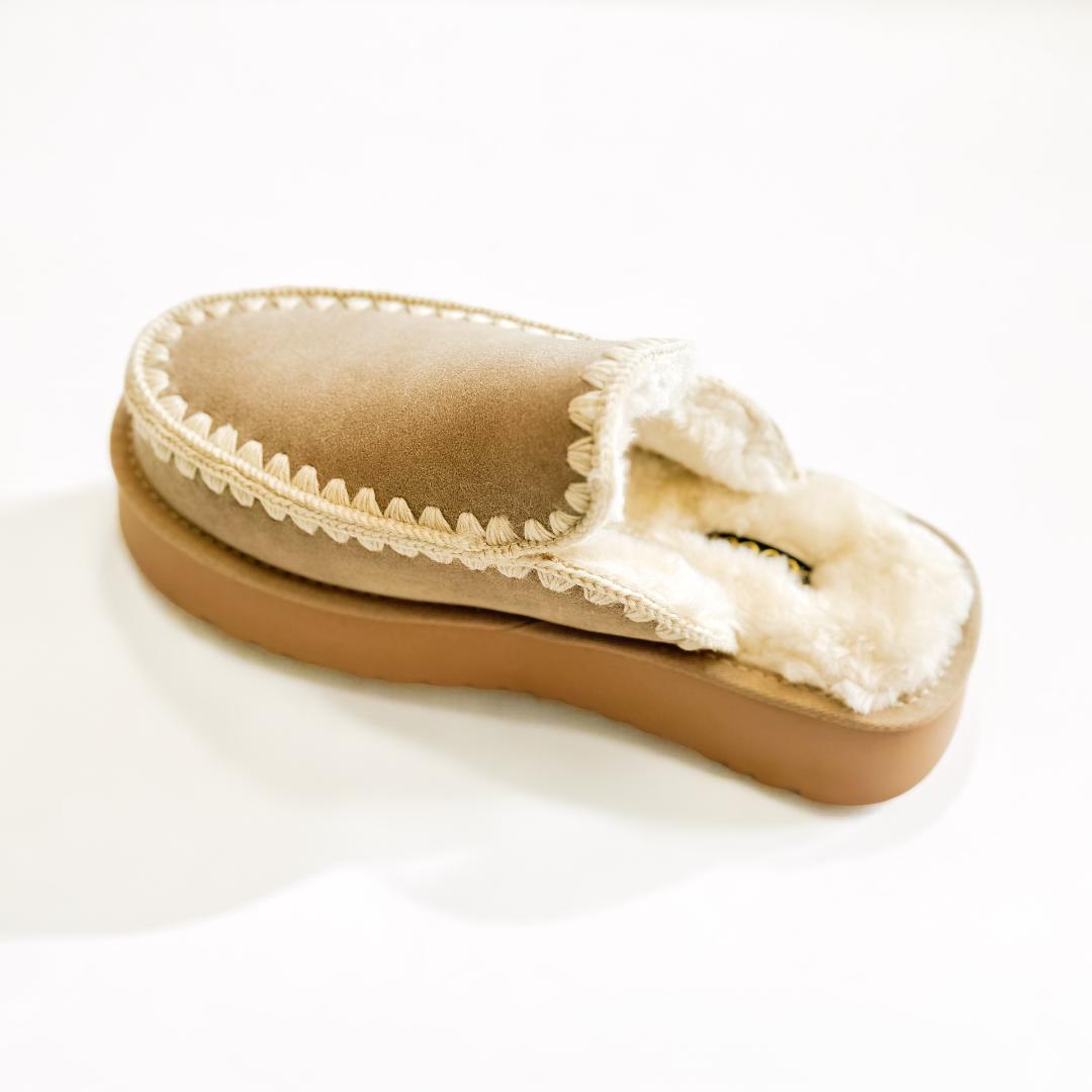 The Amber Slipper in Taupe