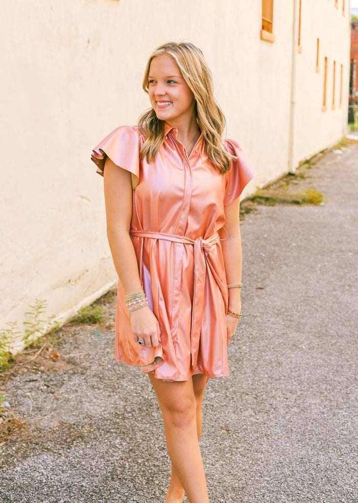 The Aly Dress in Rose Gold