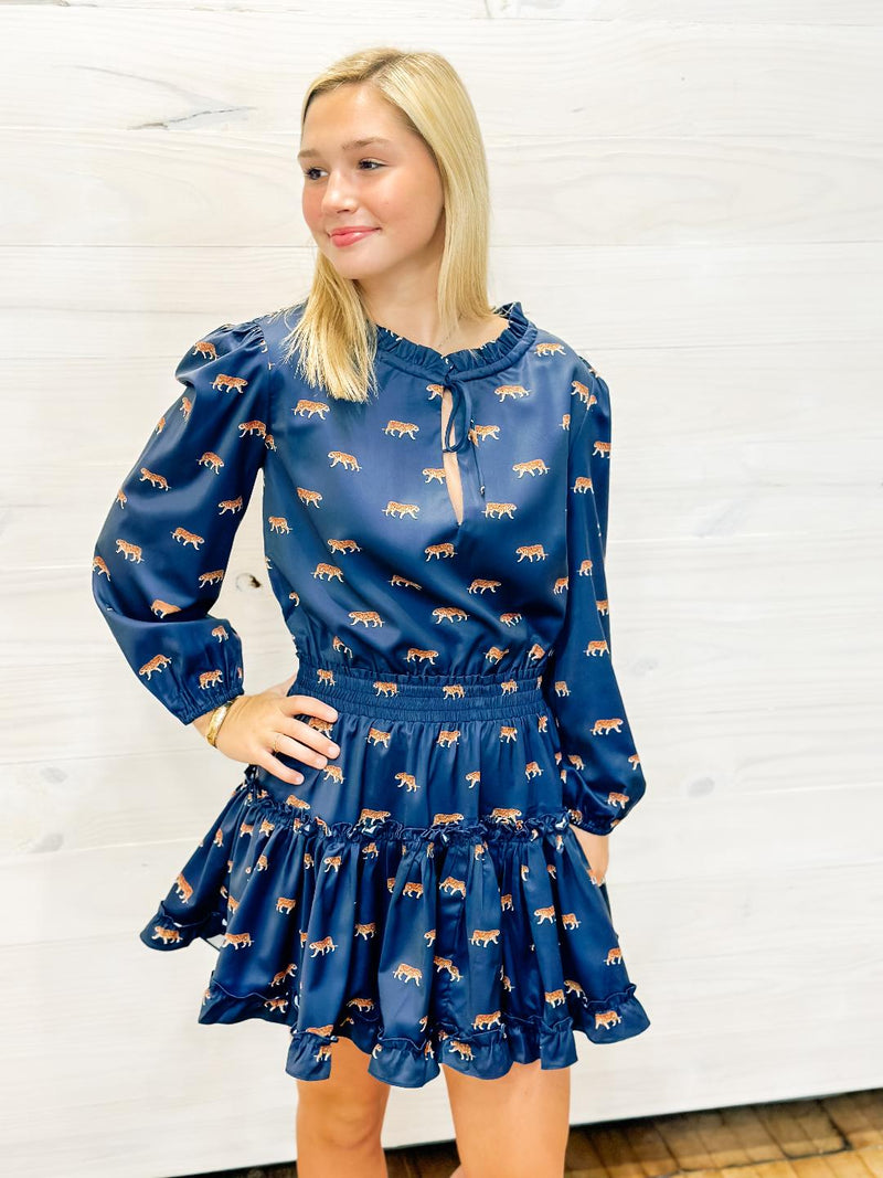 The Freya Navy Tiger Dress