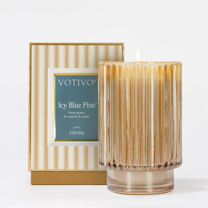 Icy Blue Pine Holiday Candle